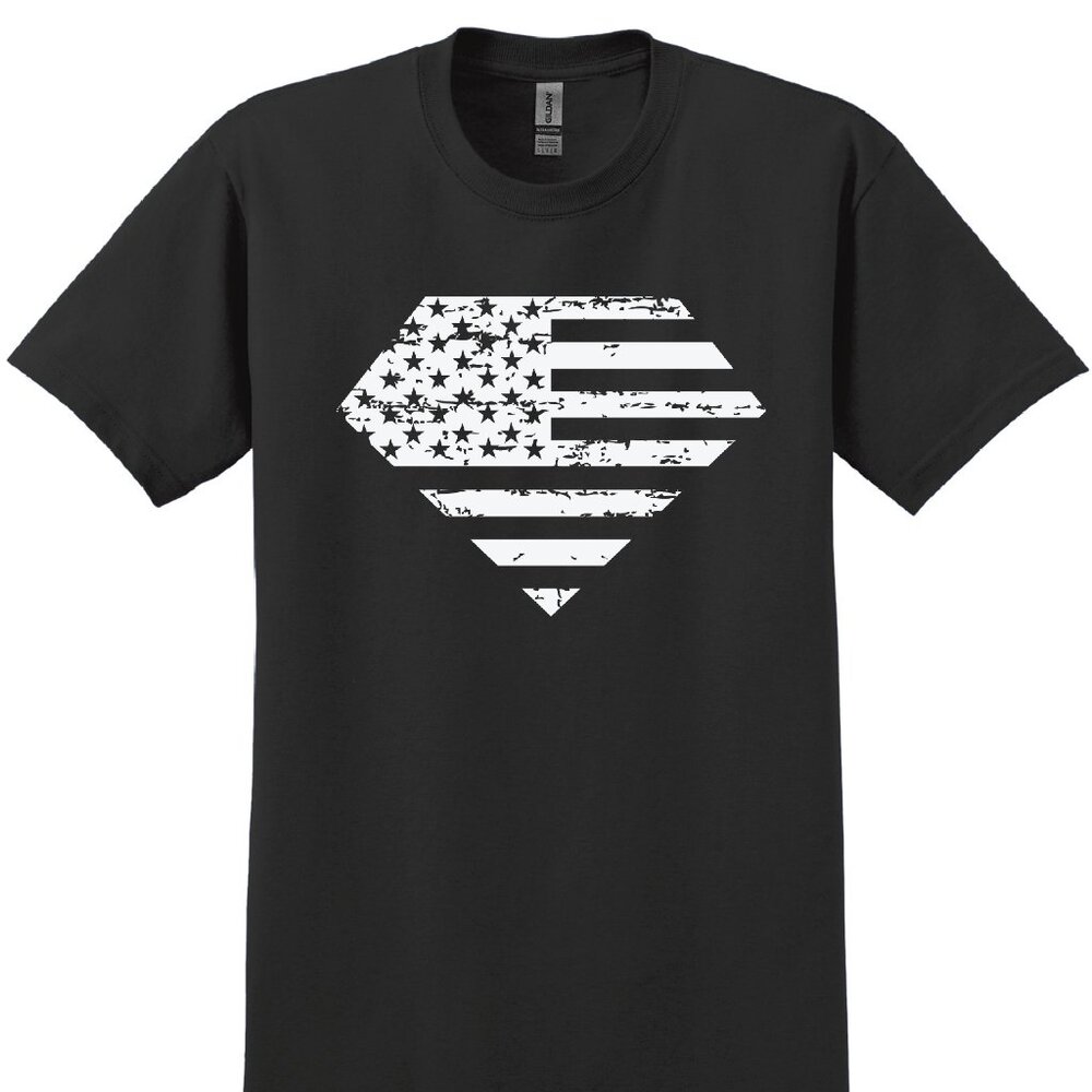 Distresses Superman American Flag